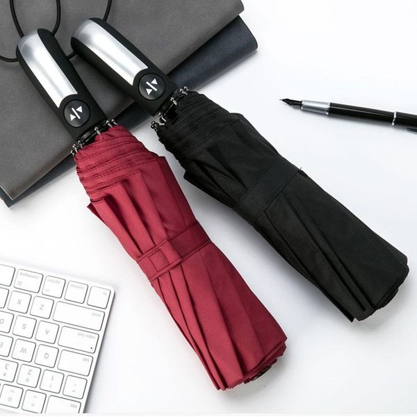 

полный matic негабаритные бронированная зонт три складной ветрозащитный бизнес зонт мужской женский зонтик зонтик дождь женщины bbyewi garde