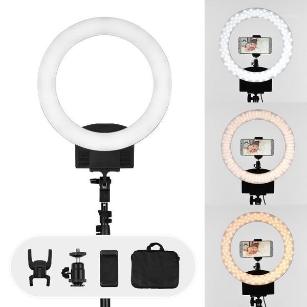 

flash heads 12"led ring light ringlight 36w stepless dimmable circle lamp phone holder tripod stand for makeup video shooting live stre