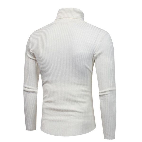 

mens plus size winter basic solid color long sleeve sweater vertical stripes ribbed knitted slim pullover turtleneck casual, White;black