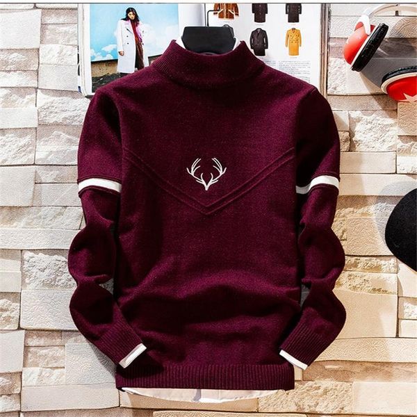 

men's pullover new hip hop sweater with deer printed mens christmas sweaters turtlenecks slim fit pull homme 2020 new arrivals1, White;black