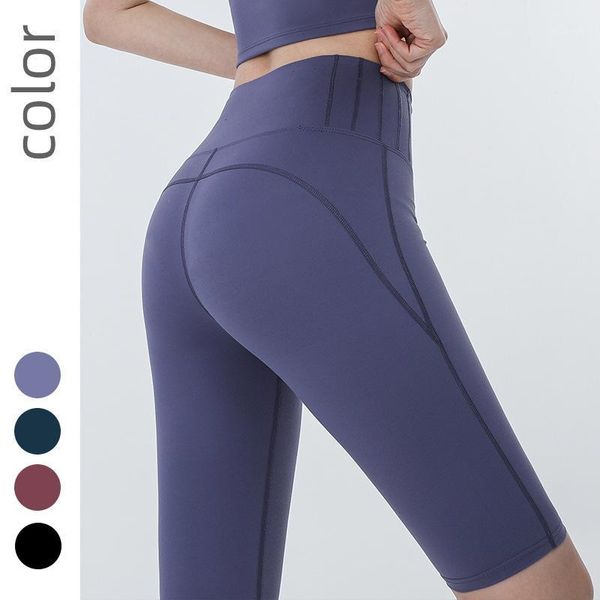 

yoga outfits women power flex knee length leggings high waist sport pants athletic tummy control booty tights workout pants1, White;red
