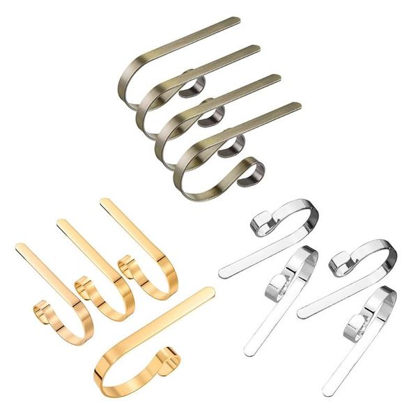 

4pcs christmas stocking holders for mantle clip fireplace hooks hanger stocking scrolls for party christmas decoration