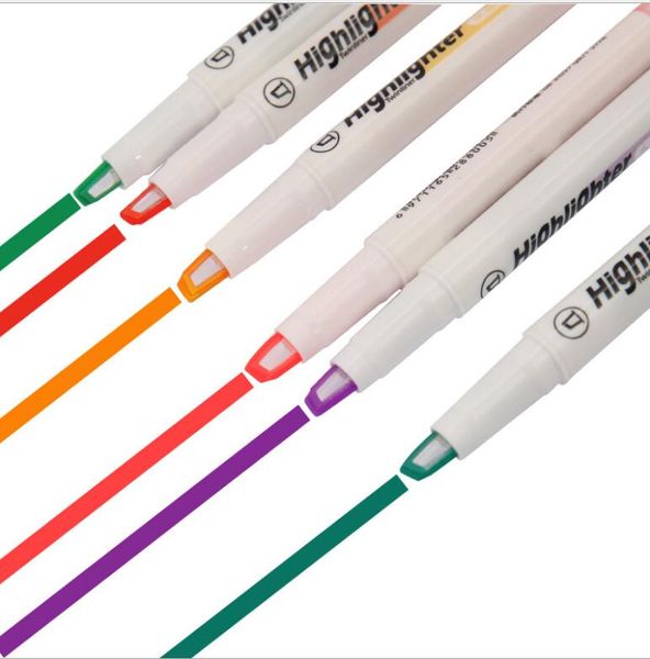 Surligneurs Creative design de fenêtre stylo étudiant 6 stylos fluorescents ensemble écriture ou marque Multi choix de couleur