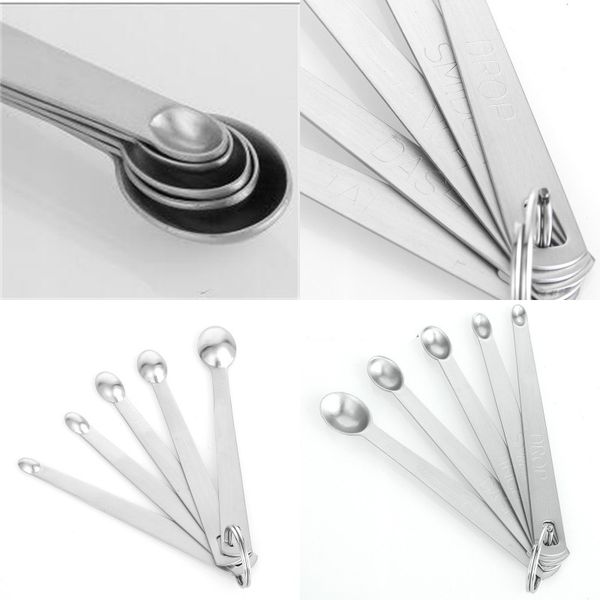 

set of 5 stainless steel round measuring spoons for measuring liquid and dry ingredients drop smidgen pinch dash tad eea551 190 g2
