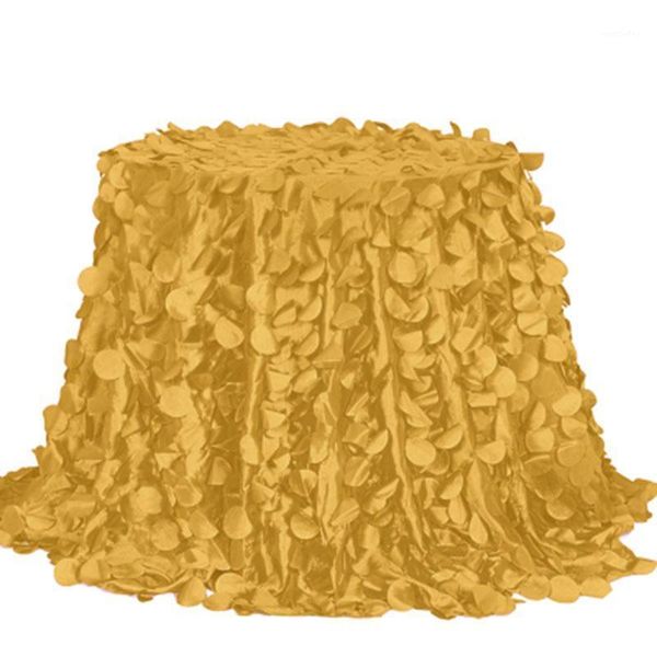 

table cloth 5pc/lot 3d round petal taffeta tablecloth gold banquet tablecloths navy blue washable don't need iron1