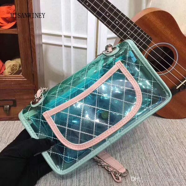 

последние дамы baitao чао брендовых прозрачная наклонной моды корейская версия плечо сумка тенденция небольшого квадратного мешок женщин