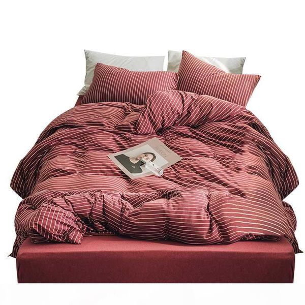 

japanese simple comforter bedding sets luxruy home textile 4pcs bedding sets embroidered duvet cover home decor ff80s