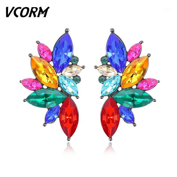 

dangle & chandelier vcorm cute color crystal drop earrings for women female fashion luxury party water earring 2021 jewelry1, Silver