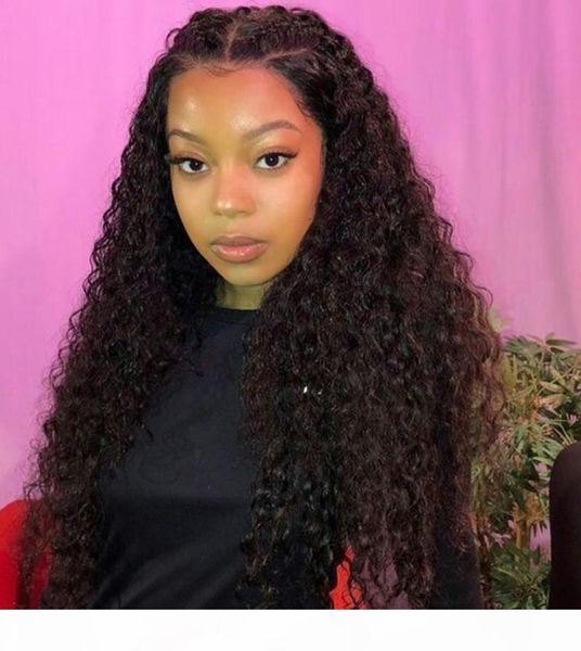 

pre plucked 360 lace frontal wig with baby hair 4.5" 130% density brazilian curly glueless human hair wigs natrual remy wig, Black;brown