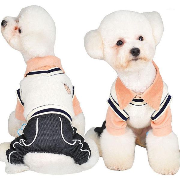 

winter pink green colors pet dog clothes small two-piece suit small dog jumpsuits for autumn and winter four-legged pet clothing1