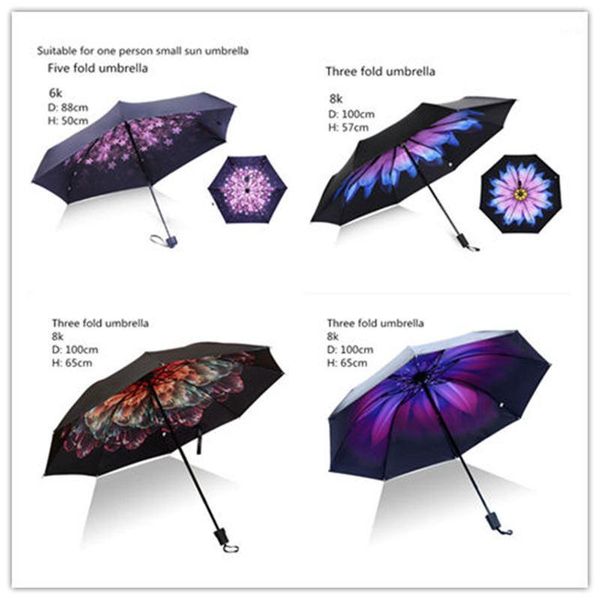 

windproof umbrella black plastic coating waterproof three / five fold umbrella easy to use can be stored in the bag1