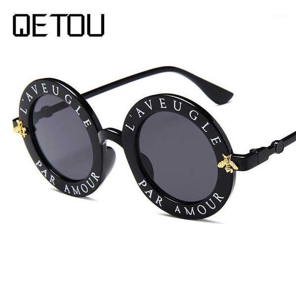 

sunglasses qetou punk trending decoration candy color women round sung lasses fashion men glasses uv4001, White;black