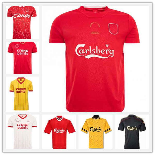 

retro soccer jerseys 1998 1999 2000 gerrard owen ince mcmanaman fowler carragher heskey berger 98 99 00 home away football shirt, Black;yellow