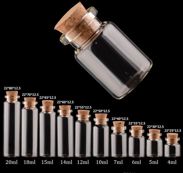 

empty glass jars with cork glass bottles pendant craft clear glass vials 22mm diameter multiple specification for choose