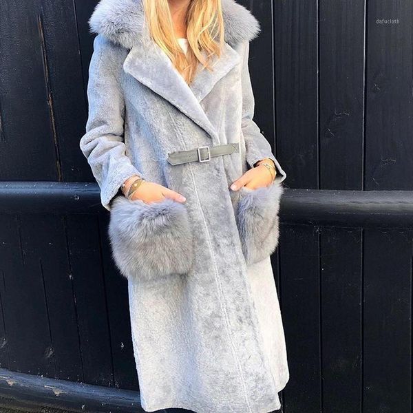 

malina fashion winter new thick loose wool coats women elegant faux jackets women turn down collar long coats ladies1, Black