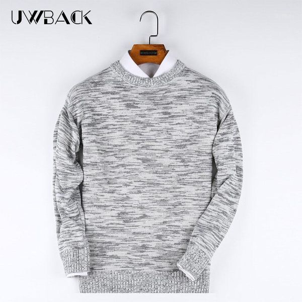 

uwback o-neck men's autumn sweaters long sleeve solid pullovers 2020 winter fashion navy beige knitted sweaters xa3981, White;black