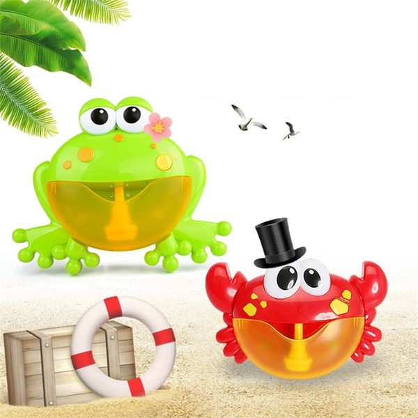 

dropship bubble frog&crabs baby bath toy bubble maker swimming bathtub soap machine toys for children with music water toy 201223