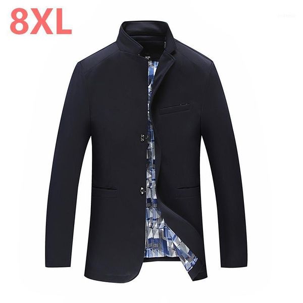

longhongyu 8xl 7xl fashion blazer mens casual jacket solid color cotton men blazer jacket men classic mens suit jackets coats1, Black;brown