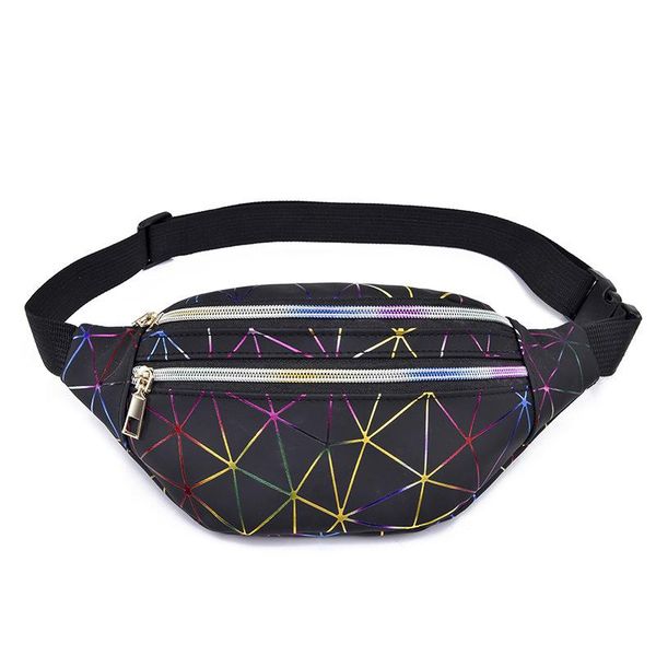 

laser women belt bag pu leather fashion waist bag outdoor run high capacity storage travel waterproof multilayer fanny pack