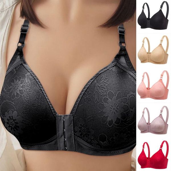 

bras women wireless push up bra solid color seamless soft for double breasted lingerie comfort breathable bralette, Red;black