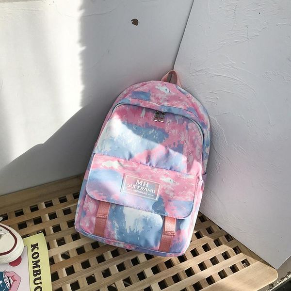 

collorful женщина рюкзак graffiti нейлон студентка backbag для подросток книги сумки школы tie dye путешествие mochila рюкзака