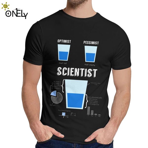 

sport crewneck optimist pessimist scientist t shirt science funny physics vintage man cotton t shirt plus size