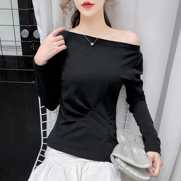 

открытое collarb плечо пальто на осень нерегулярного дизайн пояса открыть ключицы одно плеча top coat верхнее женских для женщин осени irreg, White