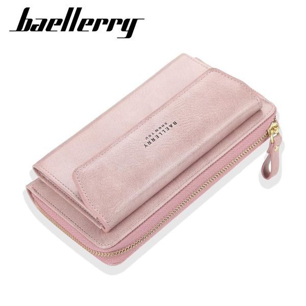 

lady korean version of one shoulder diagonal bag large capacity long mobile phone bag zipper oil leather wax wallet woman