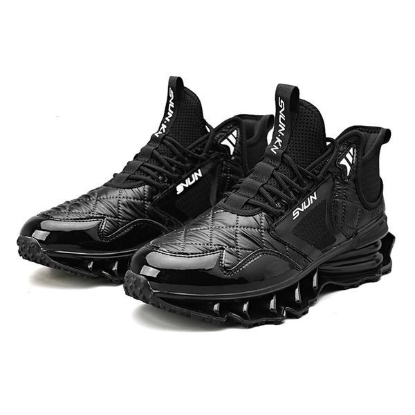 

spring blade running men's shoes cushioning sneakers for male outdoor sports athletic lace up walking jogging trainers black 44