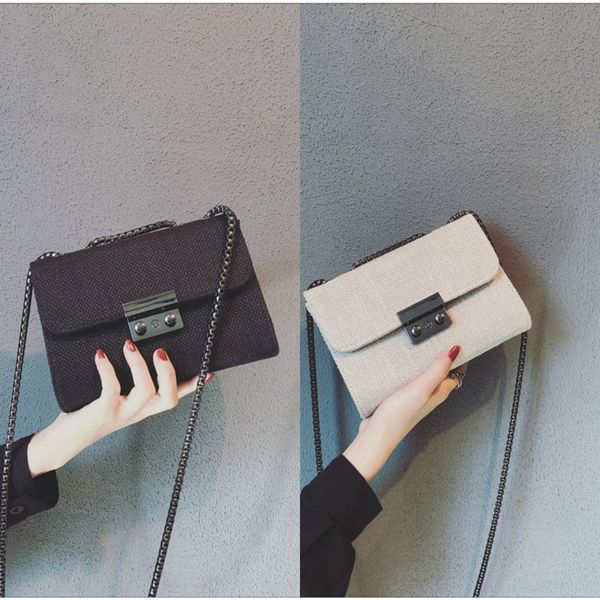 

женские 2020 новых корейский стиль холст мессенджеры ины почтальон небольшого квадратный мешок супер популярный шикарные цепной небольшой кв