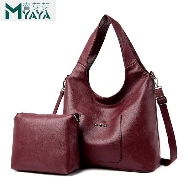 

maiyaya large capacity shoulder bag women luxury handbags women bags designer 2 set bag for ladies bolso mujer cuero 2020