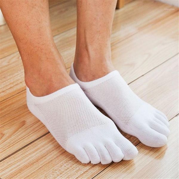 

1 pair men's five finger toe ankle socks men fashion breathable cotton casual sports nonslip socks short invisible1, Black