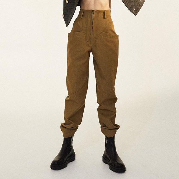 

womens clothing pants 2020 new washed fake two-piece trousers khaki palm overalls trousers palazzo pants1, Black;white