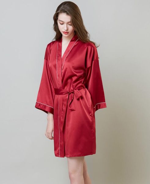 

dress beauty summer thin bride's sleepwear ladies robe dress silk kimono nightdress sleepwear pajamas morning broken xaptf