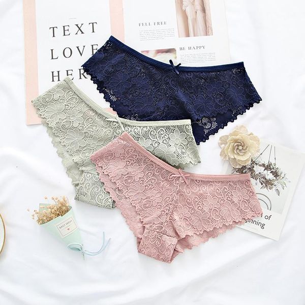 

lace panties women low waist seamless underpant jacquard hollow female underwear cotton crotch briefs intimate lingerie1, Black;pink