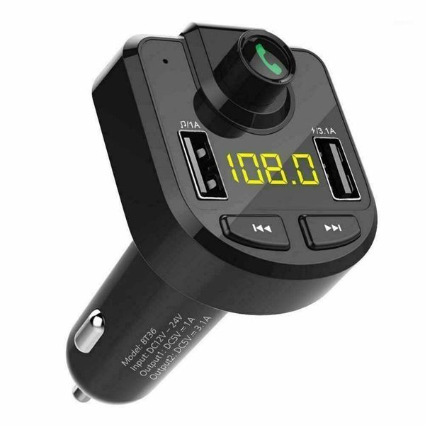 

dc 12-24v digital display bt hands-car kit fm transmitter mp3 player 3.1a dual usb charger built-in mic support tf card1