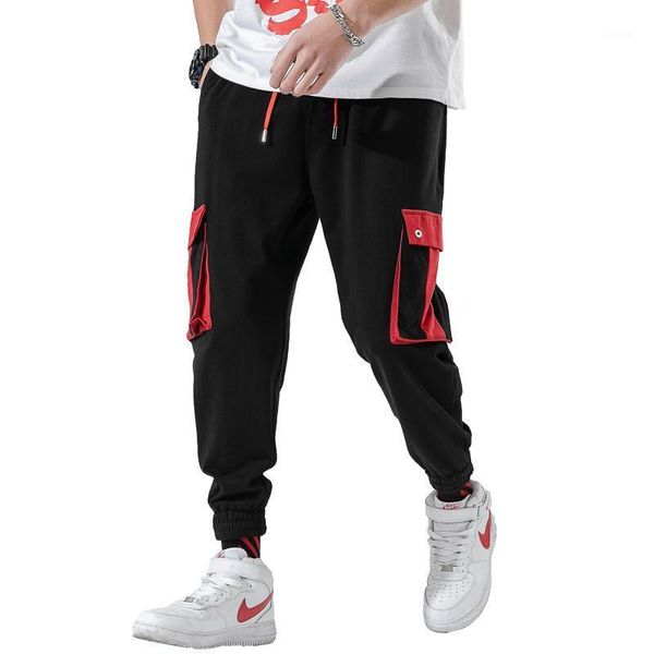

men's pants nice summer hip hop men sweatpants cotton fitness multi pockets mens joggers harem casual ankle-length pencil jogger pants1, Black
