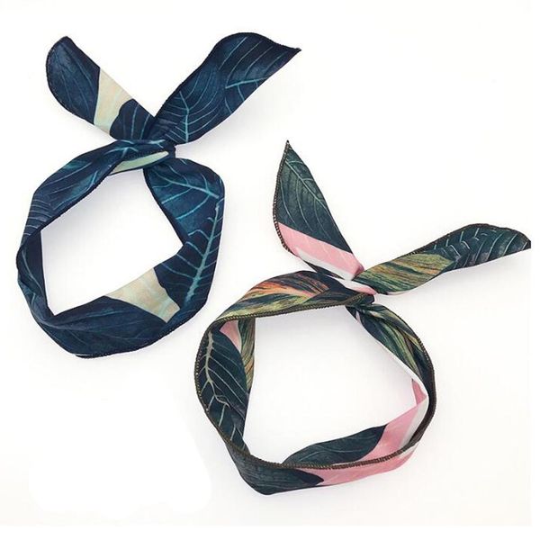 

1pc bohemian floral printed cross knot wide headbands women turban rabbit ears banana elastic hairband hair accessories headwear q jllwpy