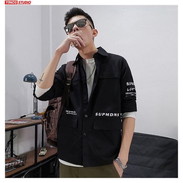 

men's jackets drop streetwear pocket jacket 2021 spring outwear cargo coats men casual overalls 1, Black;brown