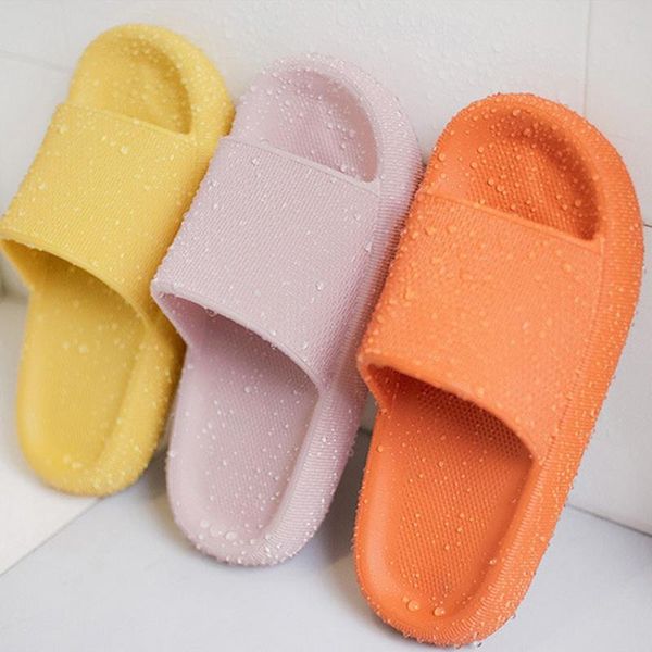 

thick platform slippers women indoor bathroom slipper soft eva anti-slip lovers home floor slides ladies summer shoes dropship, Black