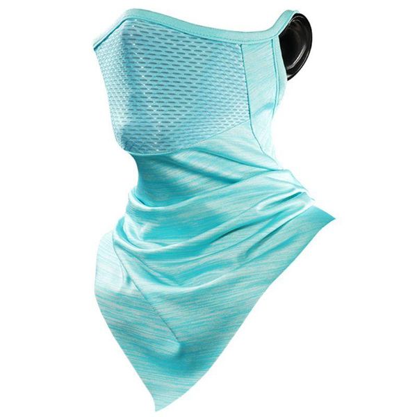 

cycling ice silk neck gaiter scarf mesh earloops uv protection face cover kg-52, Black