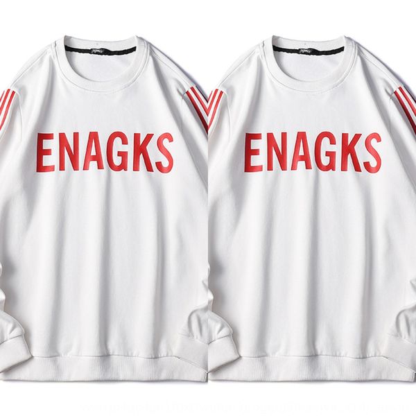 

korean men's 2020 men's autumn round neck sweatersweater sweater loose fashion brand color contrast casual long sleeve a5efo, Black