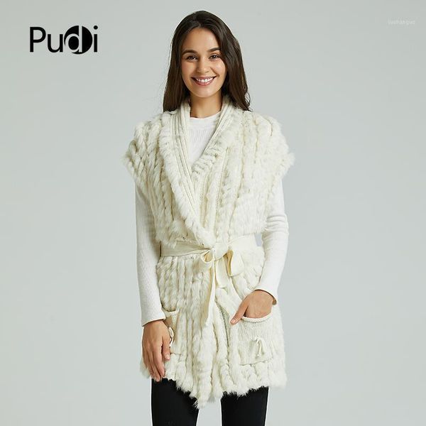 

vt803 woman real fur vest jacket girl spring winter warm shawl genuine fur knit coat vest with belt black beige1