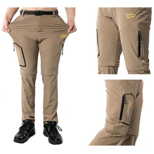 

men's summer thin breathable quick dry pants outdoor male removable shorts hiking camping fishing sport trousers 6xl1, Black;green