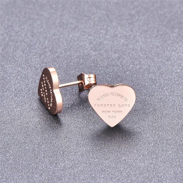 

martick gold- color heart earrings for women rose gold-color heart stud earrings with english letters fine jewelry gift christmas presents, Golden;silver