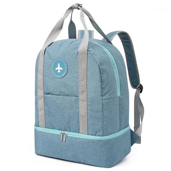 

blue men women multi-function travel backpack fitness bag travel large capacity waterproof clothes shoes storage bag1