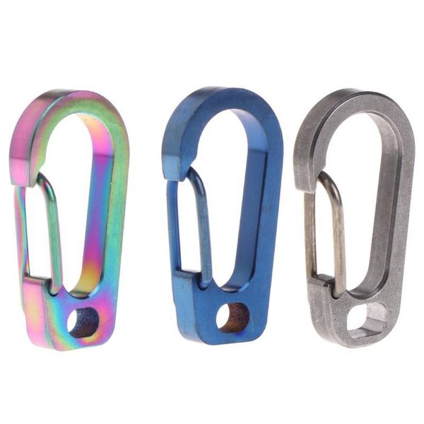

titanium alloy carabiner keychain spring flat hole d flashlight buckle edc tool titani qylrxt