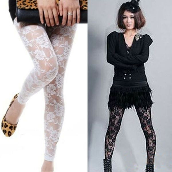 

pure black white see through 2020 new fitness transparent for women sexiest lace floral leggings