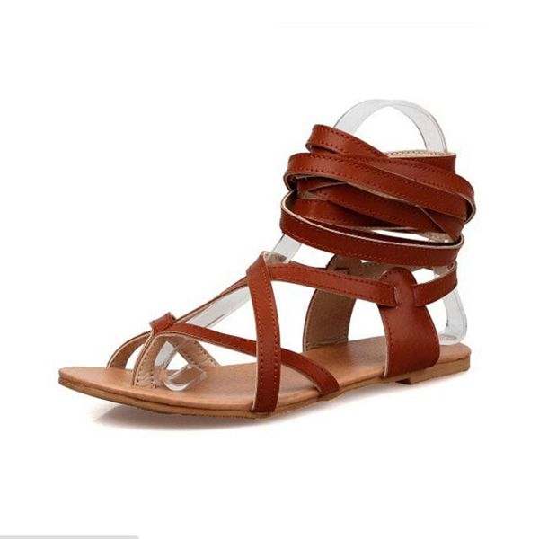

summer shoes woman bandage sandals women cool with flat shoes sandals flip flops big yards 61-62 yards chaussure femme z3, Black
