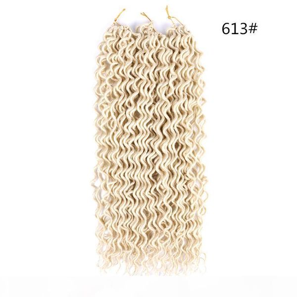 

18" curly faux locs crochet hair deep faux locs crochet braids goddess locs crochet braiding hair 70g pc dreadlocks extensions, Black